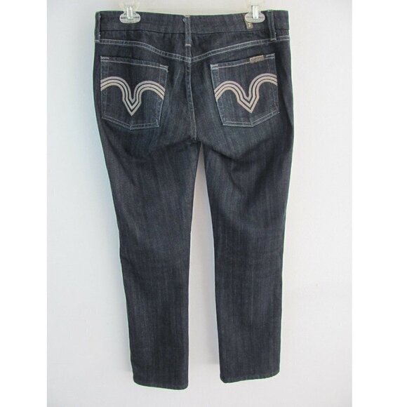 7 for all Mankind Jeans Womens Size 29 (31 x 29) Kate Straight Leg Dark Wash EUC - Picture 2 of 8